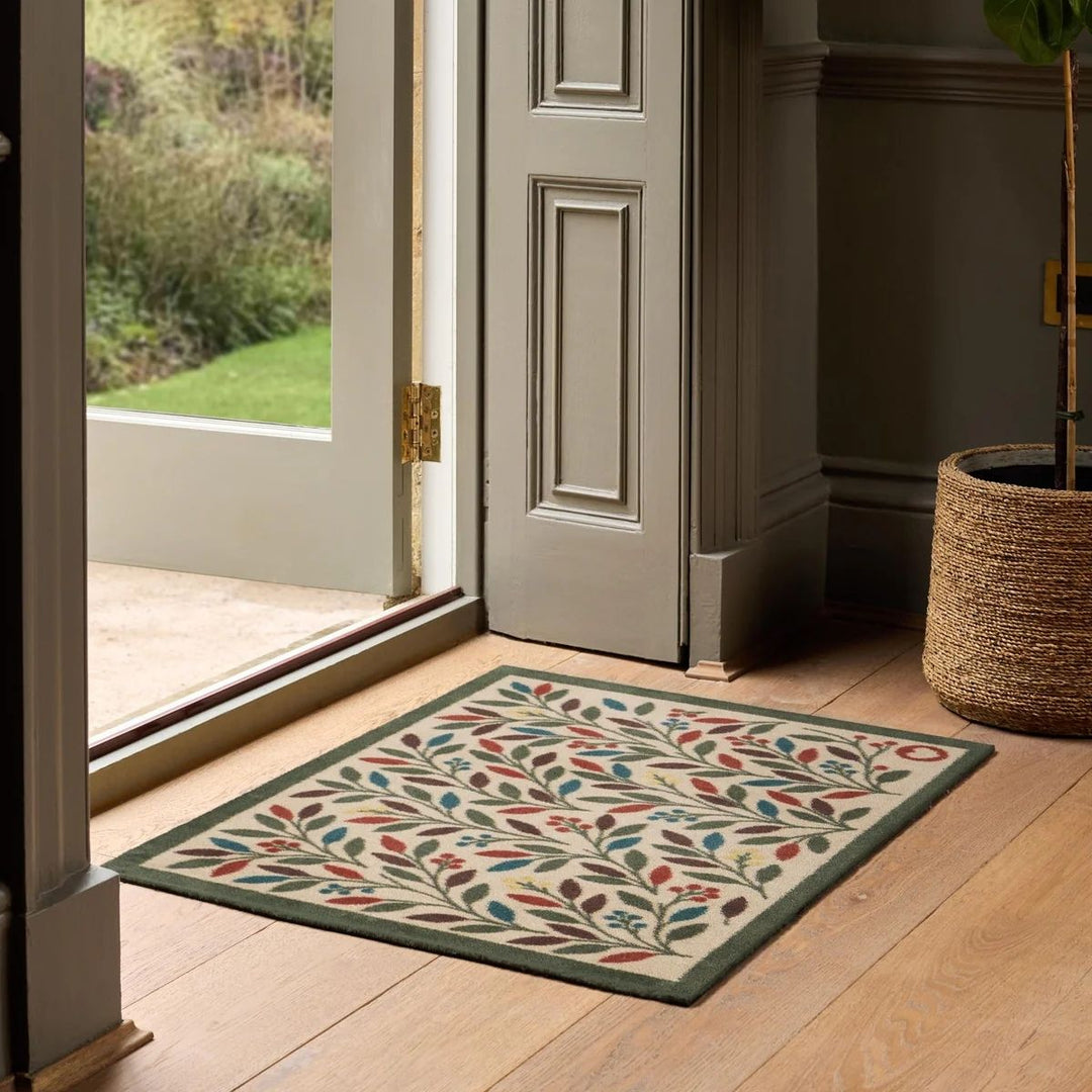 Eco-Friendly Nature Light Florals Mat Washable, Non-slip | The Rugs