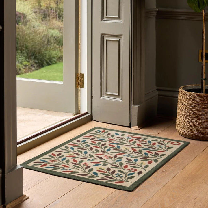 Eco-Friendly Nature Light Florals Mat Washable, Non-slip | The Rugs