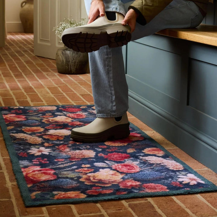 Eco-Friendly Nature Light Florals Mat Washable, Non-slip | The Rugs