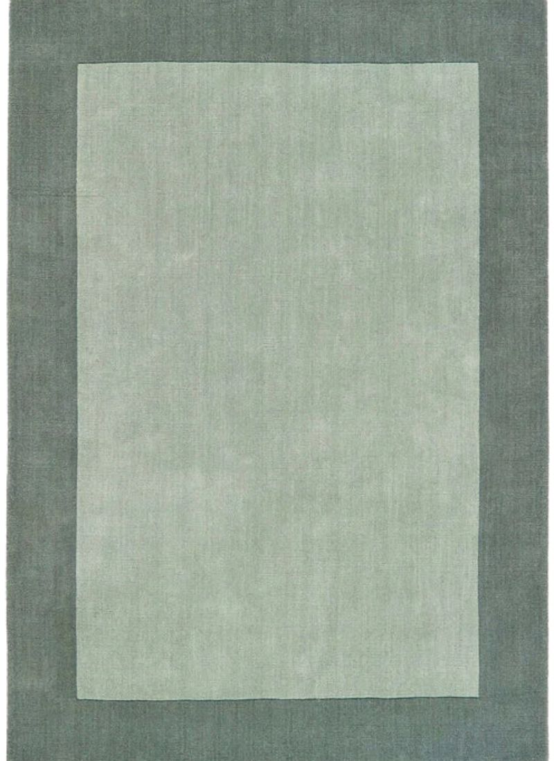 The Rugs Borders Green Wool Rug - Quality Hand-Loomed
