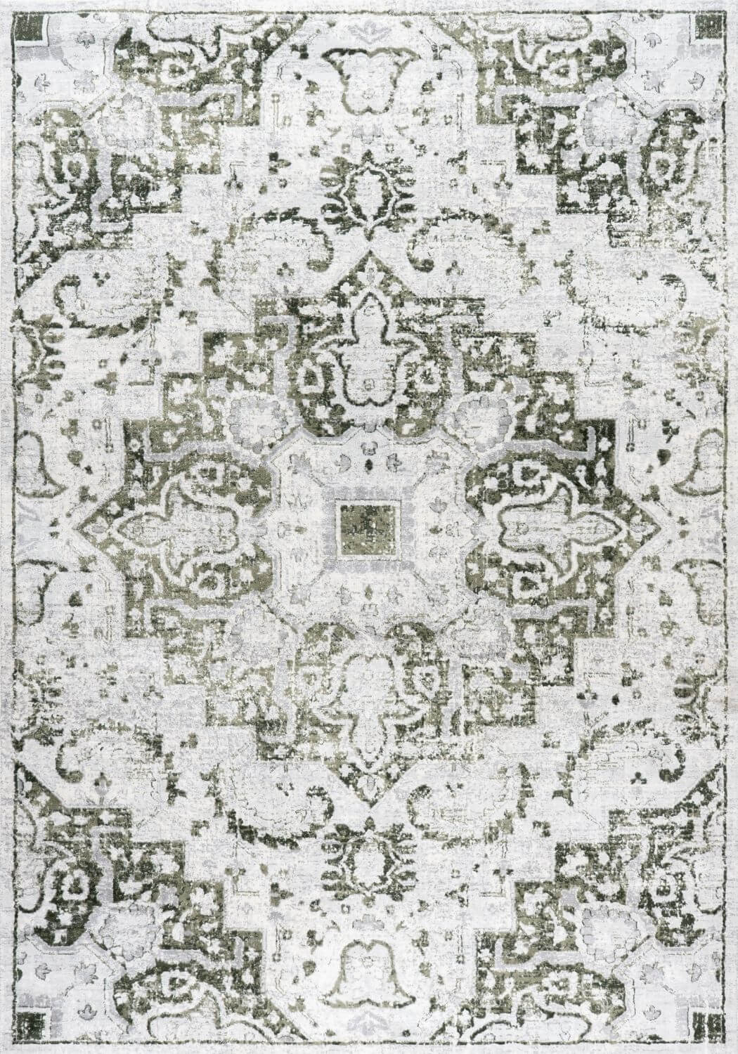 Abstract Montana Green Vintage Rug, Satin-Resistant, Fade-Resistant, Easy To clean, Eco-Friendly | The Rugs