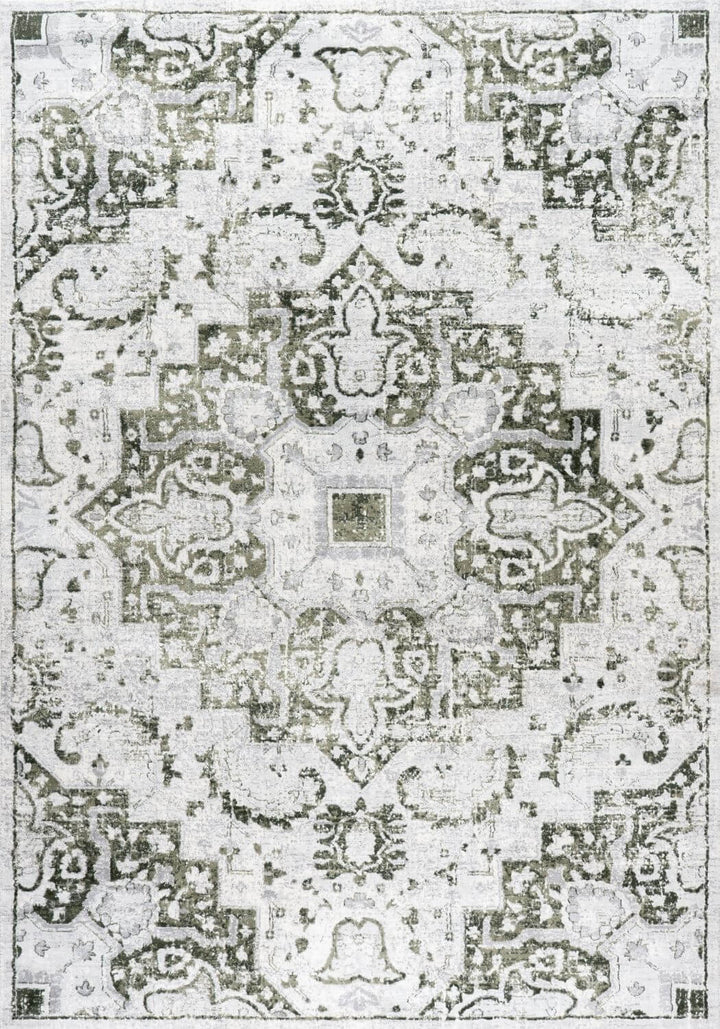 Abstract Montana Green Vintage Rug, Satin-Resistant, Fade-Resistant, Easy To clean, Eco-Friendly | The Rugs