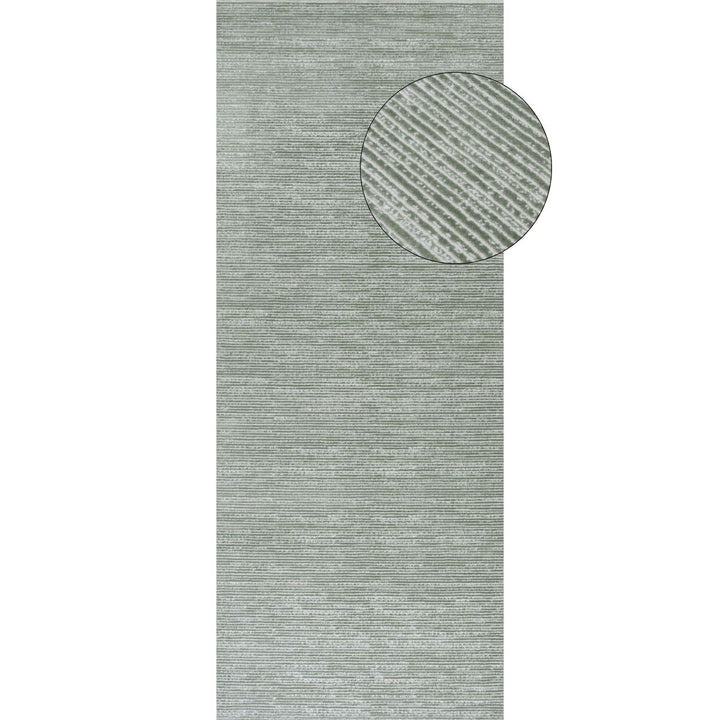 Carmel Green Cream Striped Rug | 6020