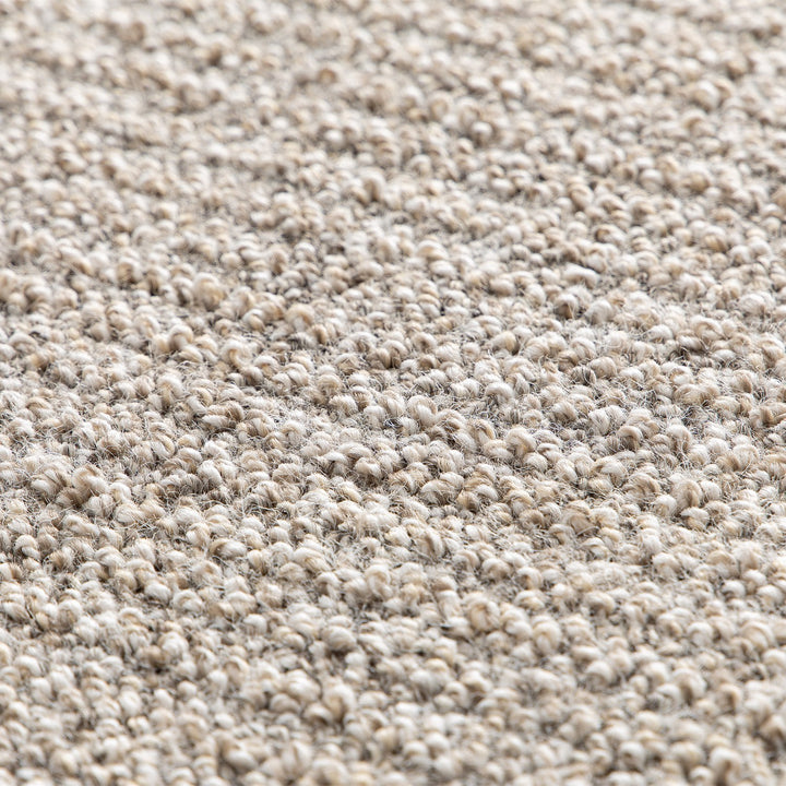 Dune Boucle greige textured rug, close-up of the 10mm pile | The Rugs