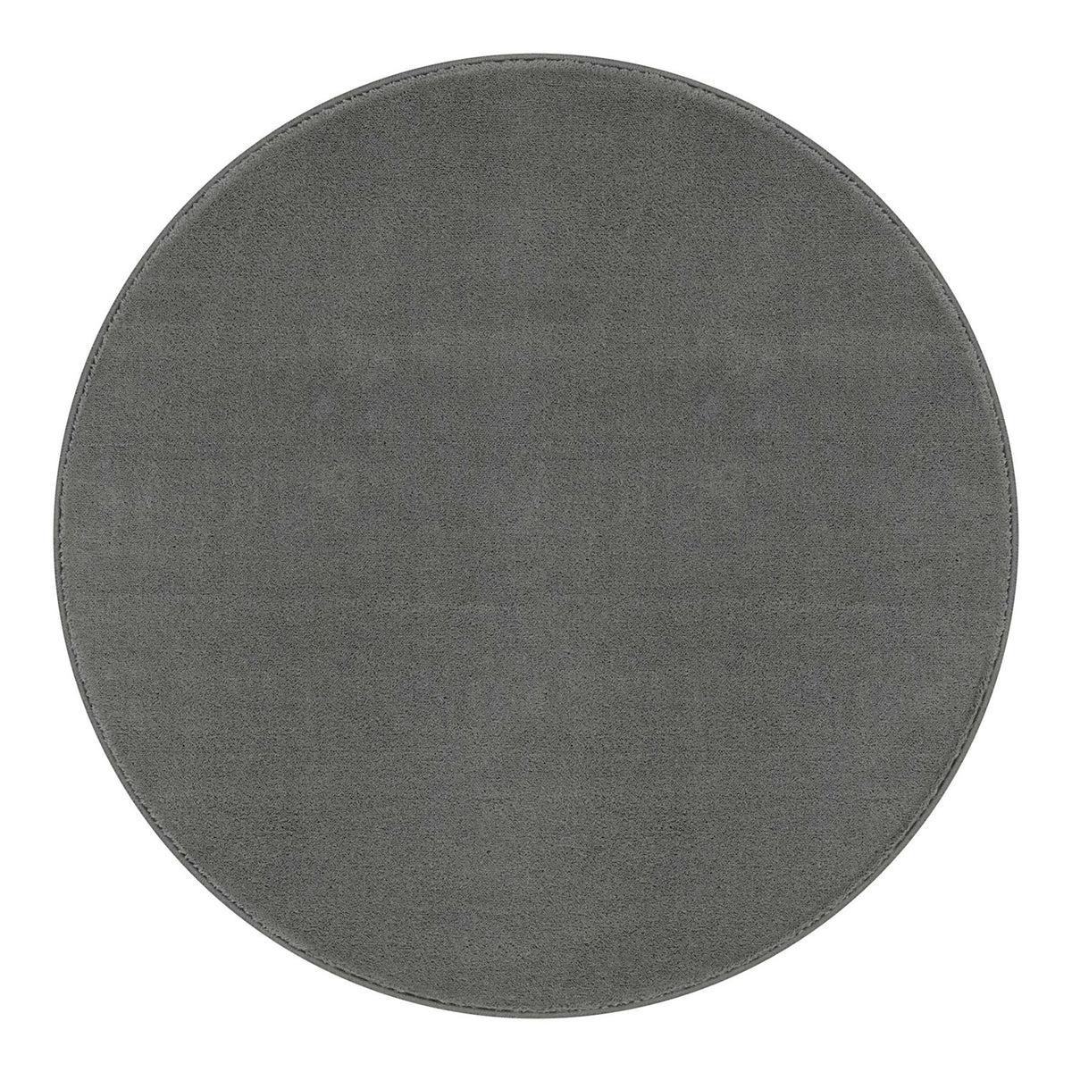 Washmellow grey round washable rug, top view | The Rugs