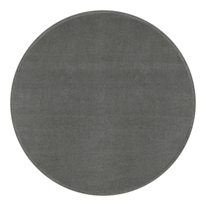 Washmellow grey round washable rug, top view | The Rugs