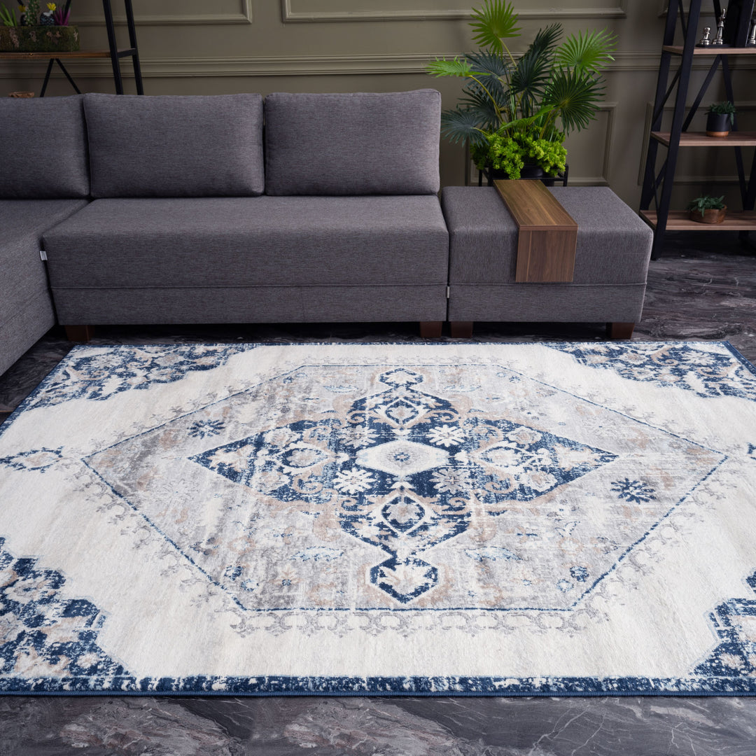 Montana Collection Vintage Rugs in Navy | 4020 - The Rugs