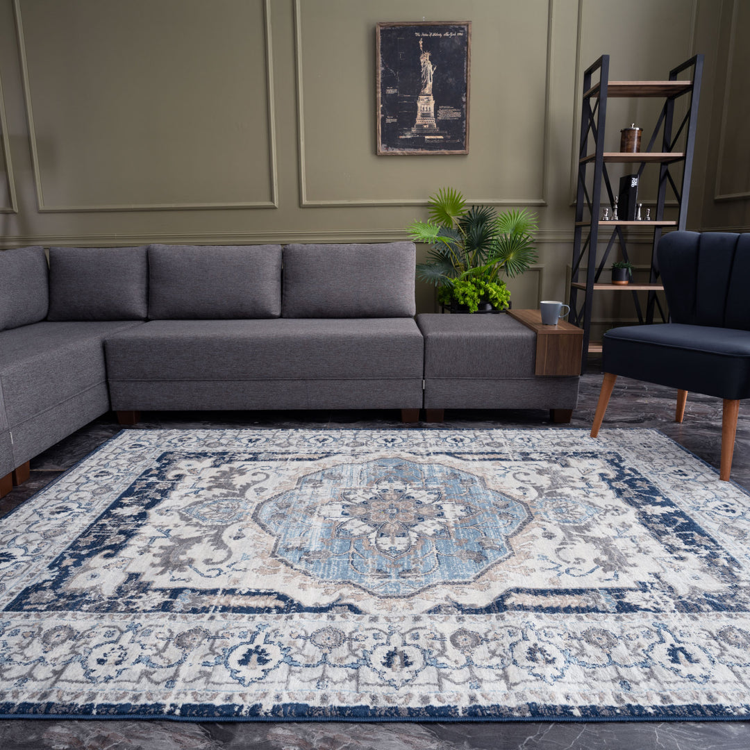 Montana Collection Vintage Rugs in Navy | 4040 - The Rugs