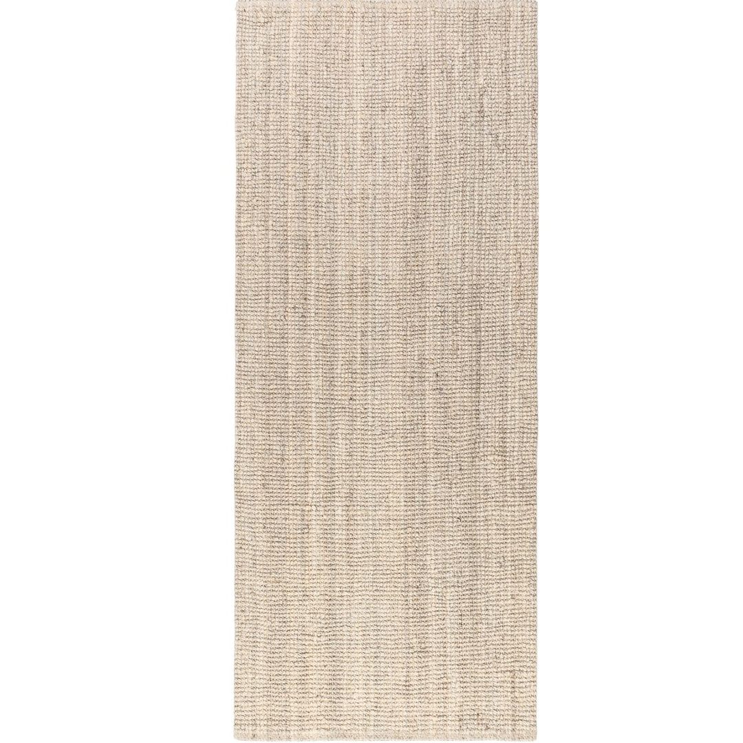 Beige woven rug on a white background
