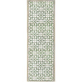 Abstract Washable Harlequin Tile Green Mat or Runner