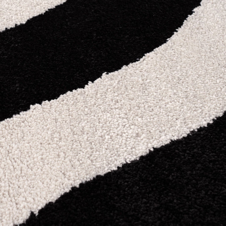 Close-up of black and white textured fabric