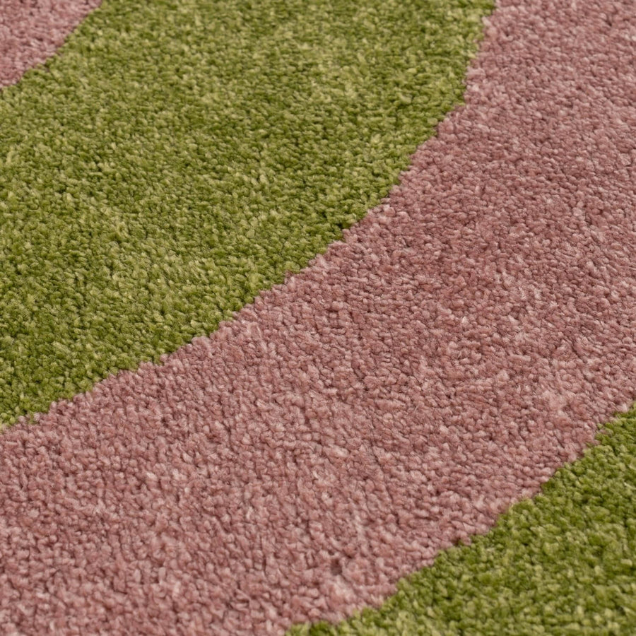 The Rugs Joli Wave Green Pink Rug - Quality Comfort Style