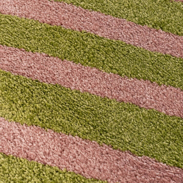 Joli Striped Green & Pink, Pet friendly Rug