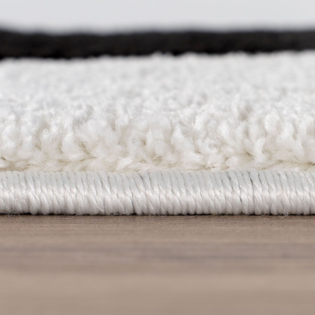 Joli Abstract Black & White Non-Shedding Rug