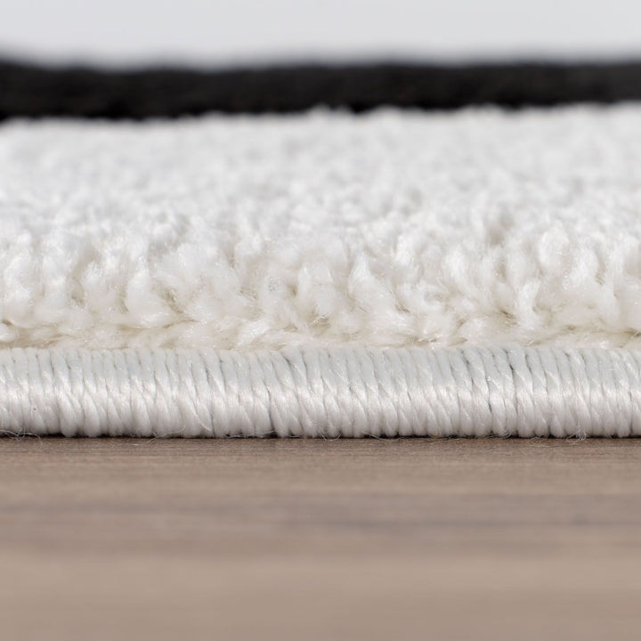 Joli Abstract Black & White Non-Shedding Rug