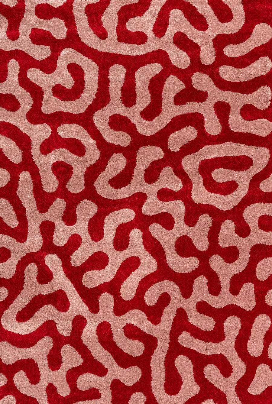 Joli Abstract Red & Pink Plush Pile Rug