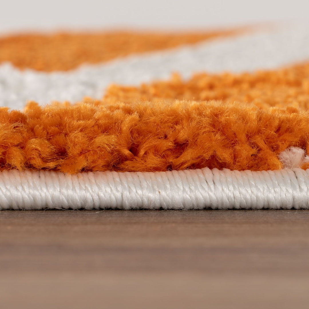 Joli Abstract Orange & White Soft Pile Rug