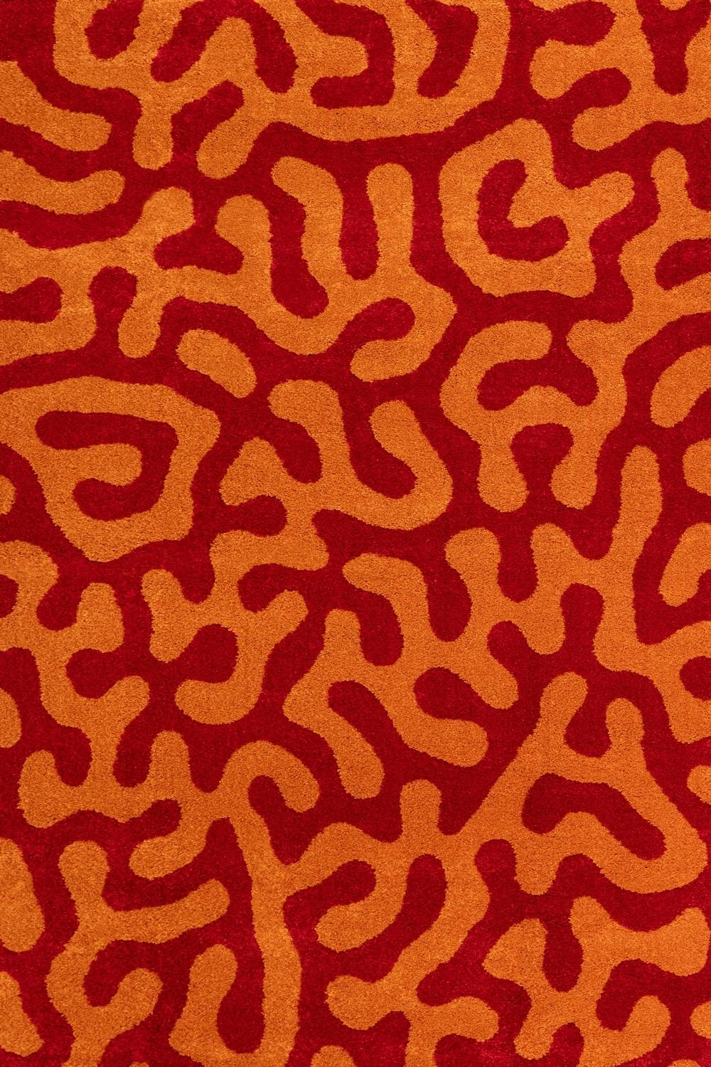 Joli Abstract Red & Orange Durable, Soft Rug