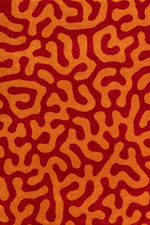 Joli Abstract Red & Orange Durable, Soft Rug