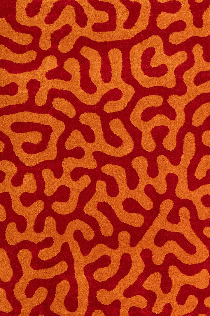 Joli Abstract Red & Orange Durable, Soft Rug