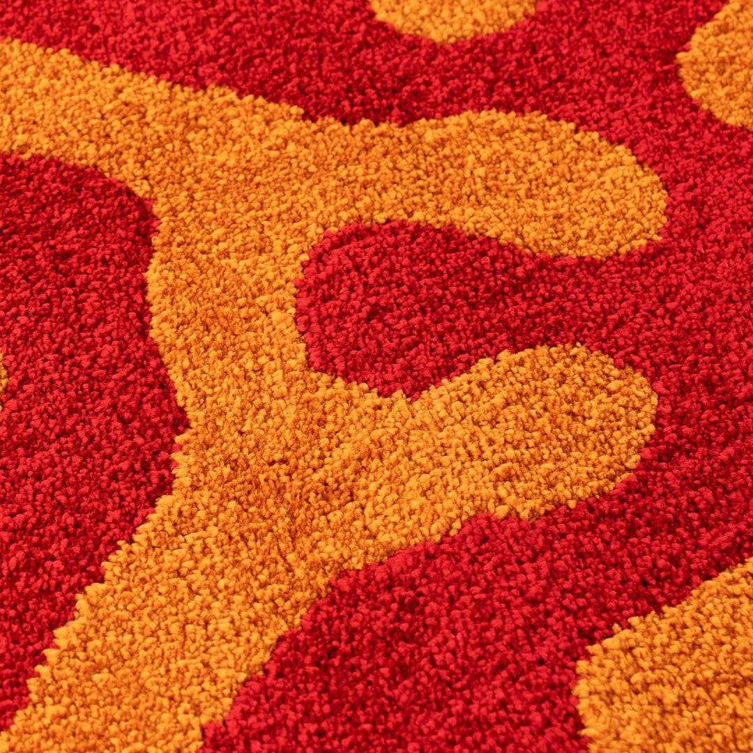 Joli Abstract Red & Orange Durable, Soft Rug