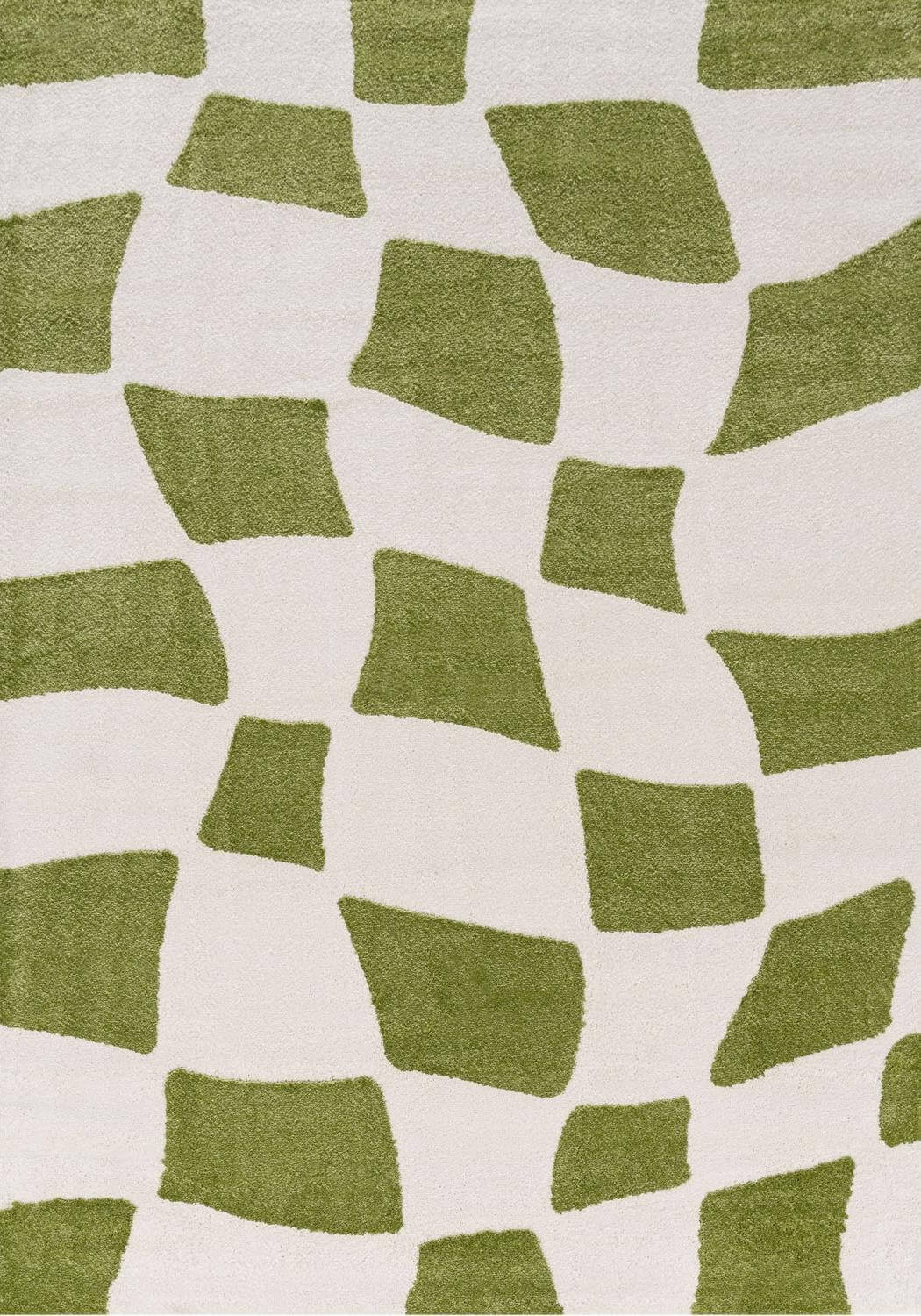 Green geometric pattern on a white background