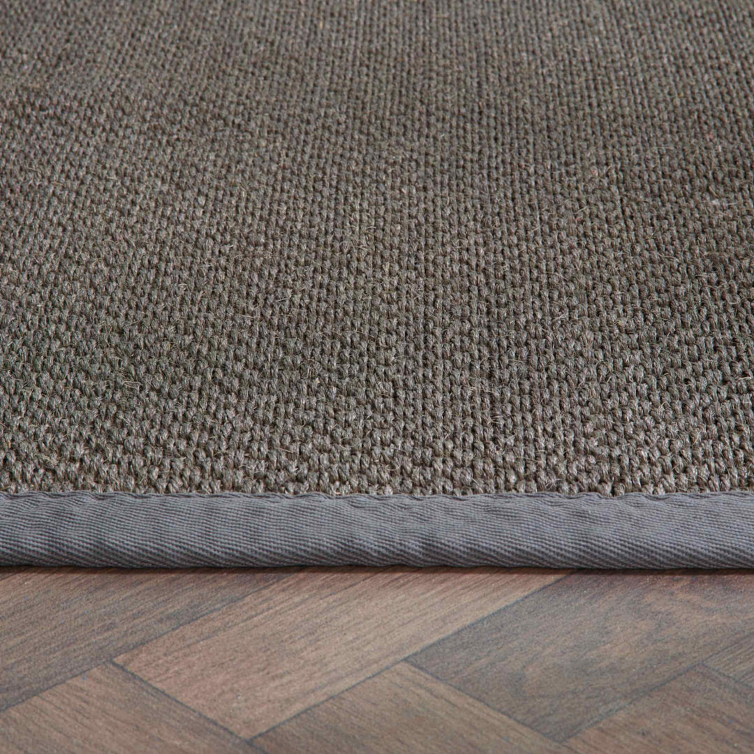 Bordered Dark Grey Non-Slip Sisal Rug