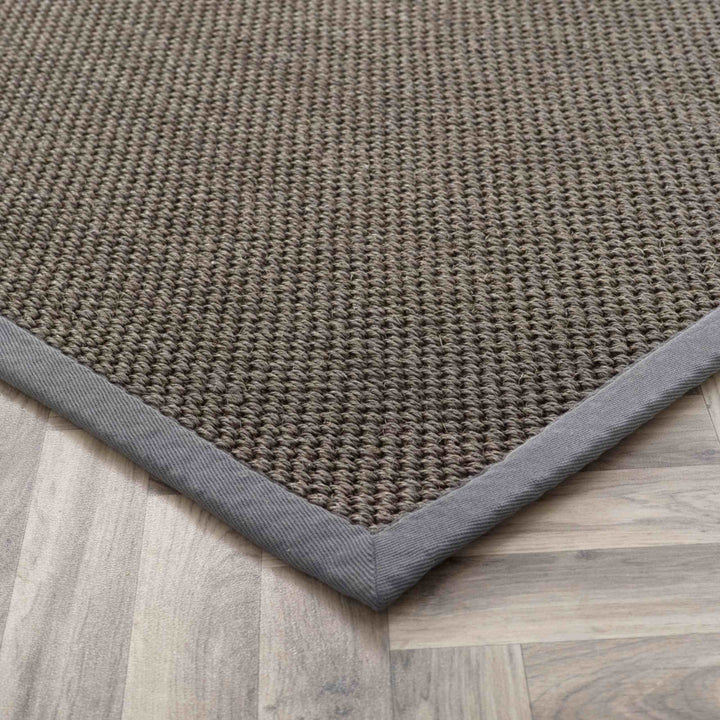 Bordered Dark Grey Non-Slip Sisal Rug