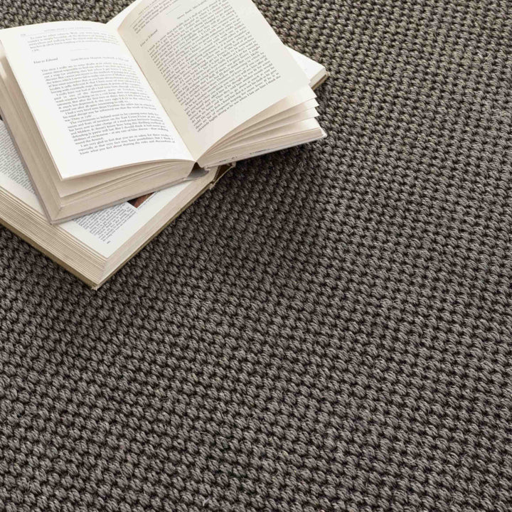 Bordered Dark Grey Non-Slip Sisal Rug