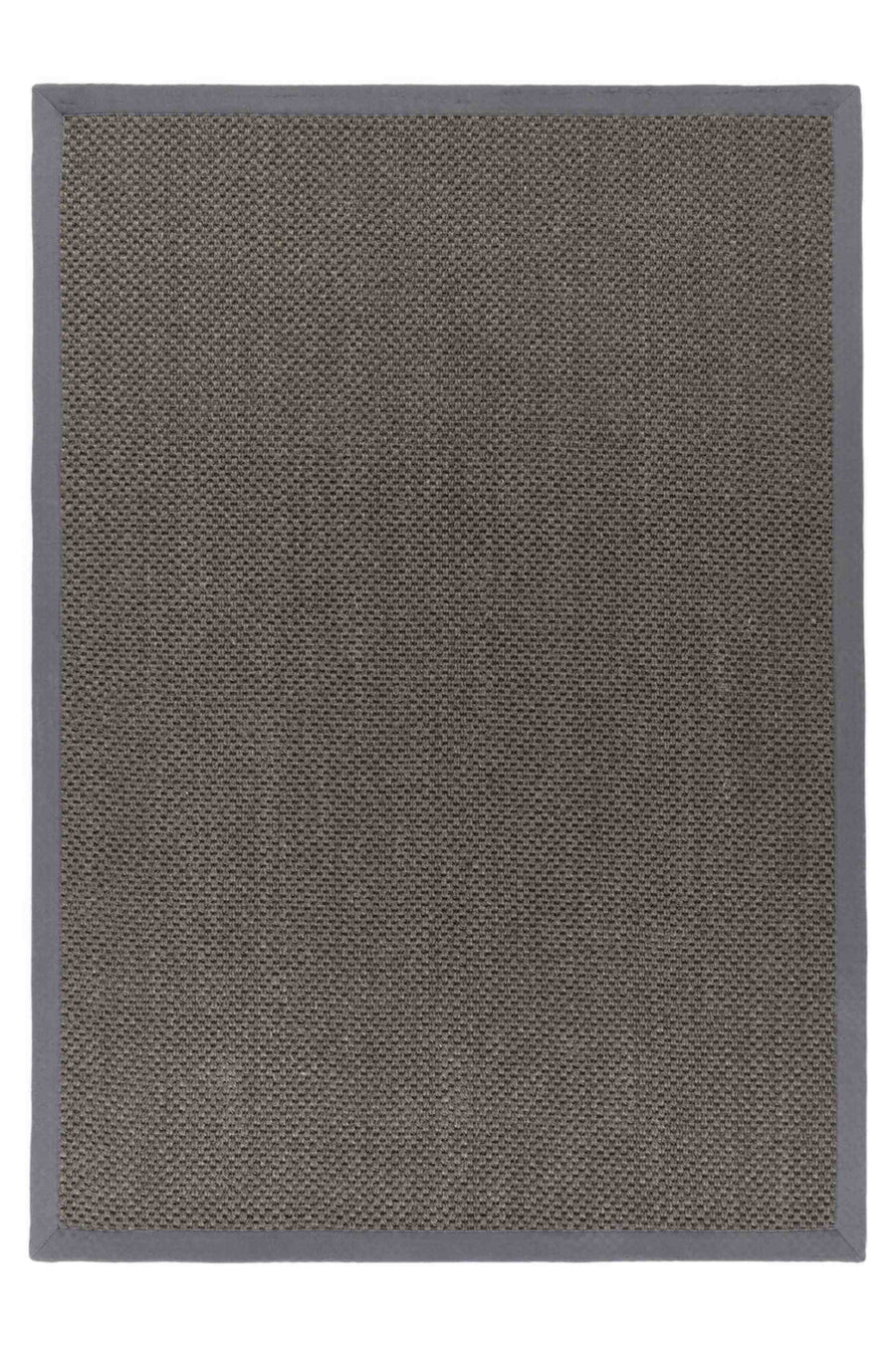 Bordered Dark Grey Non-Slip Sisal Rug