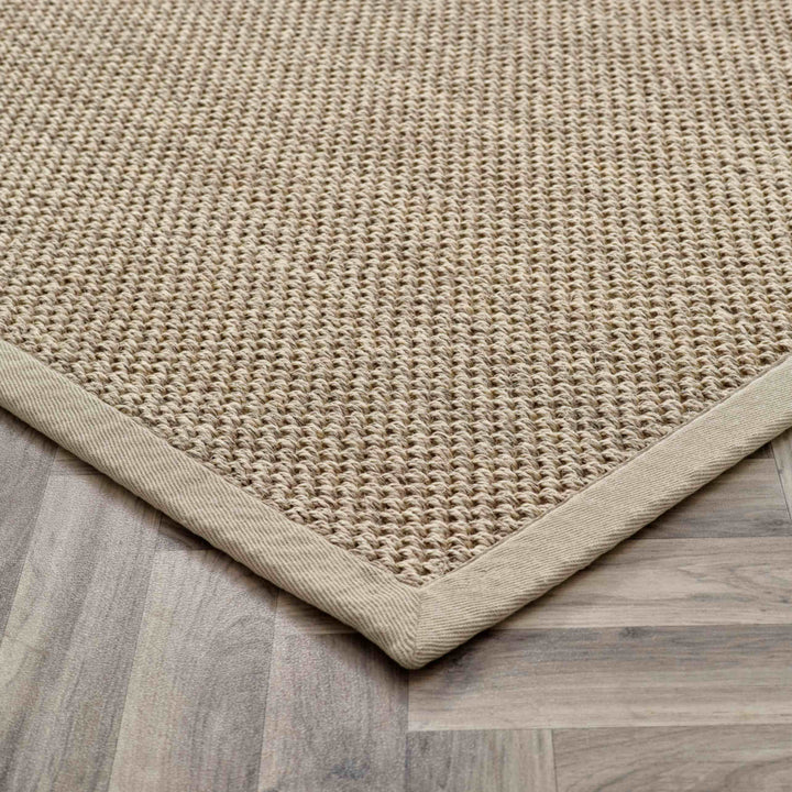 Bordered Light Beige Non-Slip Sisal Rug