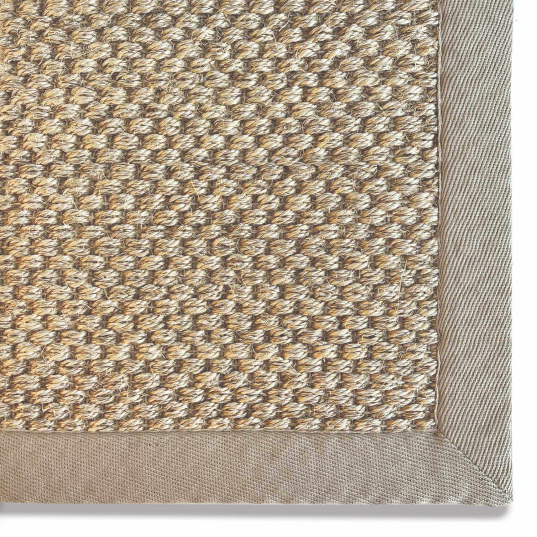 Bordered Light Beige Non-Slip Sisal Rug