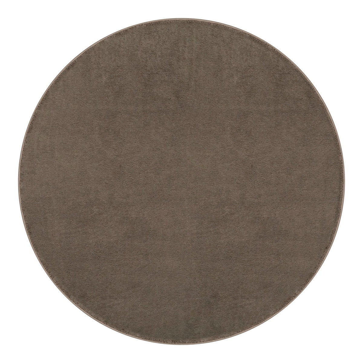 Washmellow light brown round washable rug, top view | The Rugs