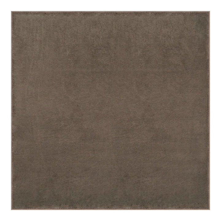 Washmellow light brown square washable rug, top view | The Rugs
