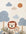 Children's rug with lion design and colorful trees and clouds