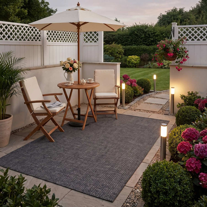 Dark Grey Outdoor Rug for Patio &amp; Garden | The Rugs
