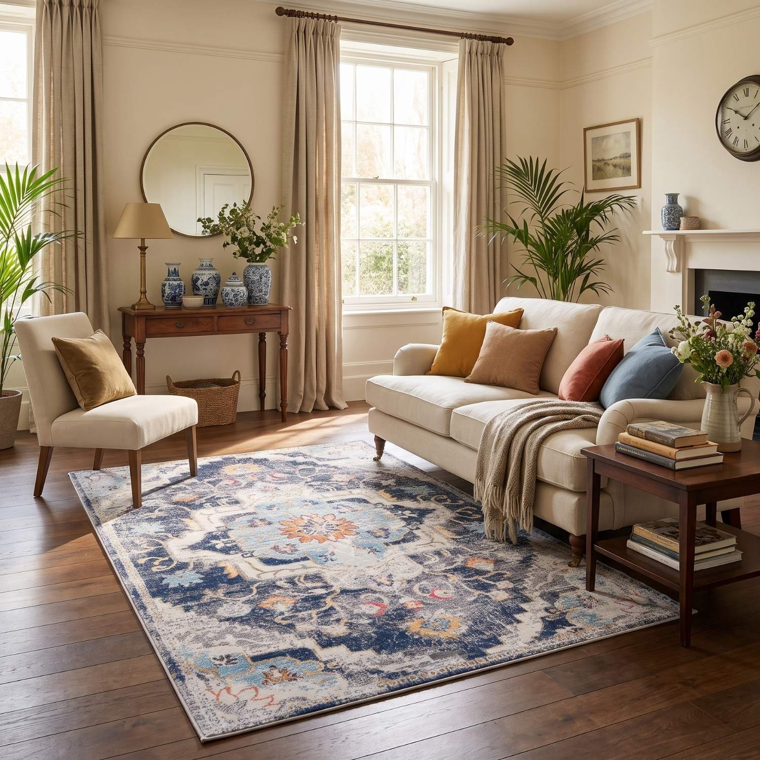 Living Room Rug Vintage Multicolour