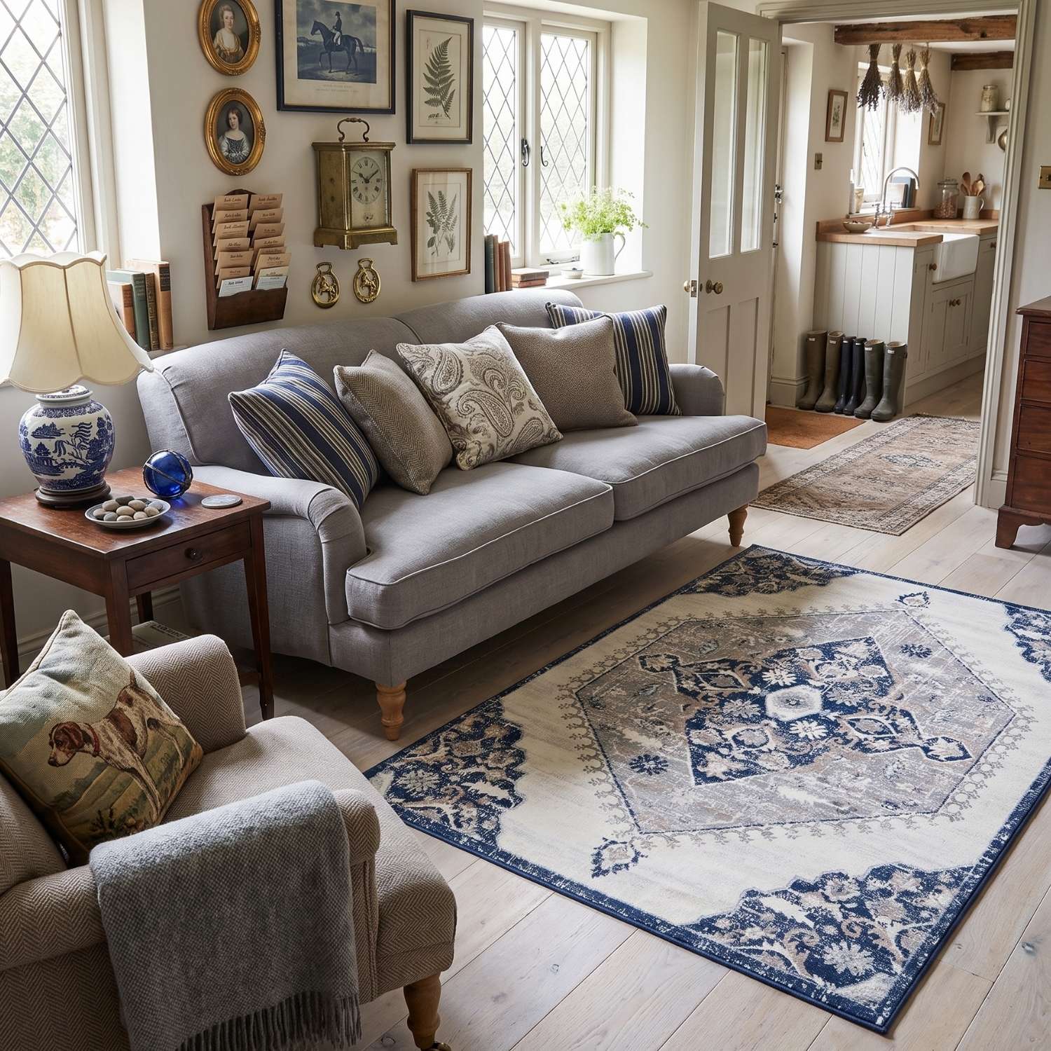Living Room Rug Vintage Moroccan Design
