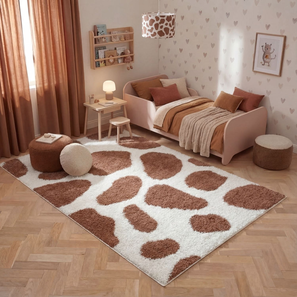 Moodi Shaggy Brown Rug, Non-Shedding, Soft Pile| THE RUGS