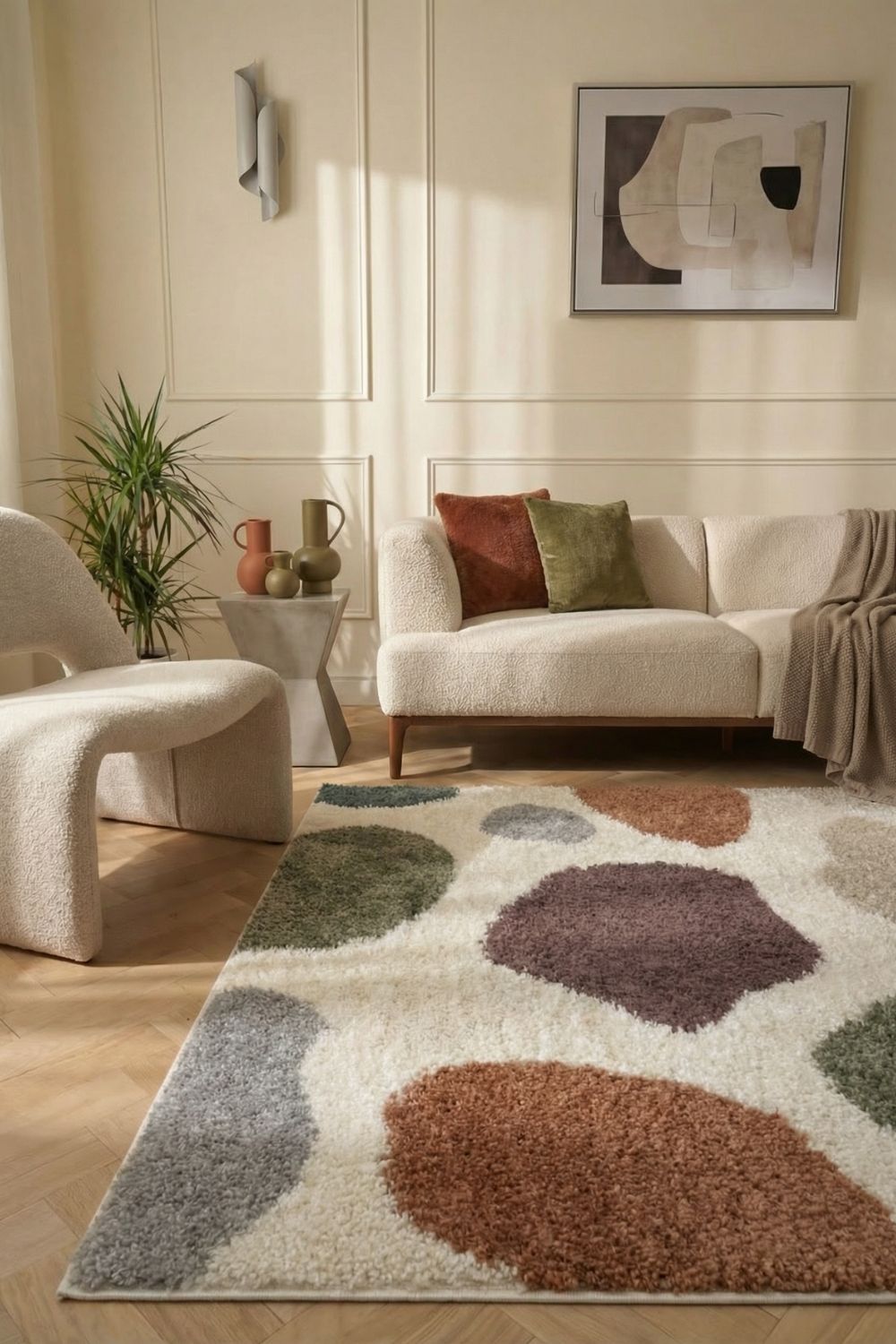 Moodi Shaggy Multicolour, 30 mm thick pile, underfloor heating | THE RUGS