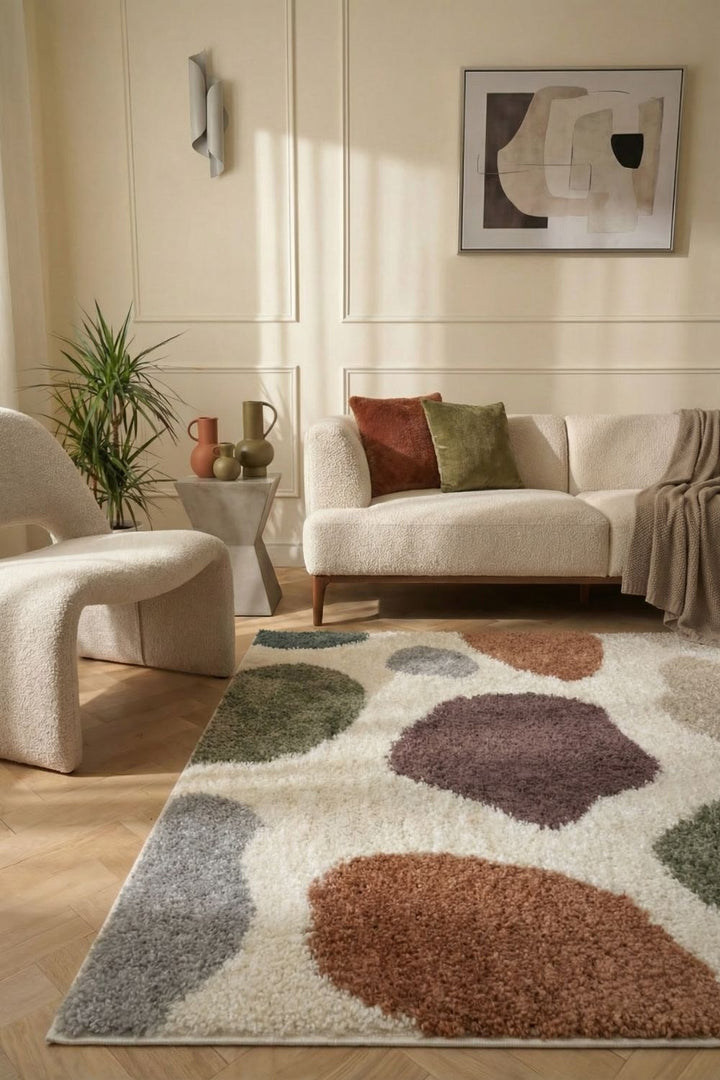 Moodi Shaggy Multicolour, 30 mm thick pile, underfloor heating | THE RUGS