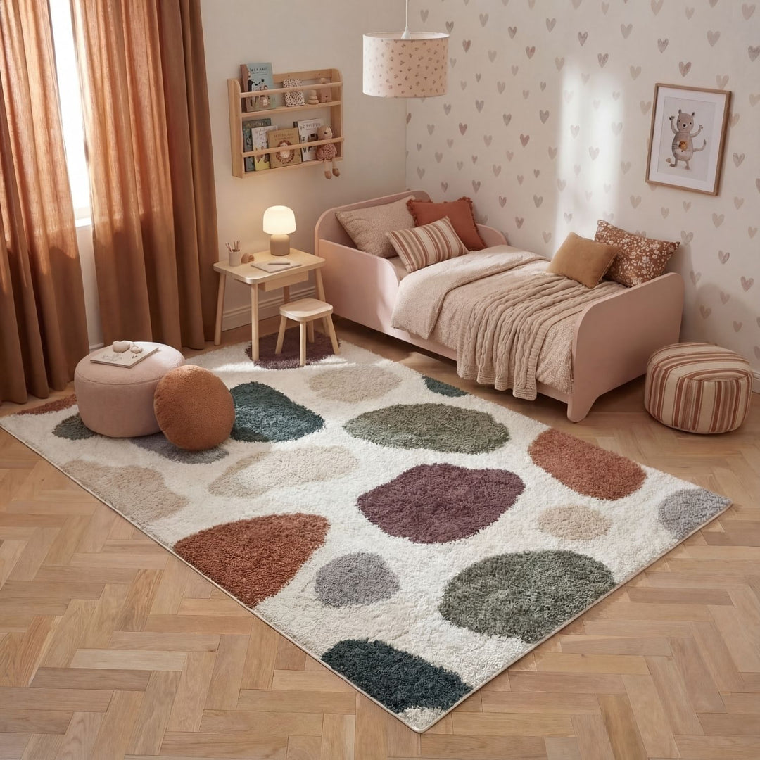 Moodi Shaggy Multicolour, 30 mm thick pile, underfloor heating | THE RUGS