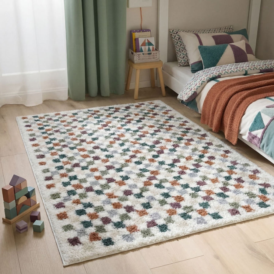 The Rugs Moodi Shaggy Multicolour Pulseway Rug - Comfort