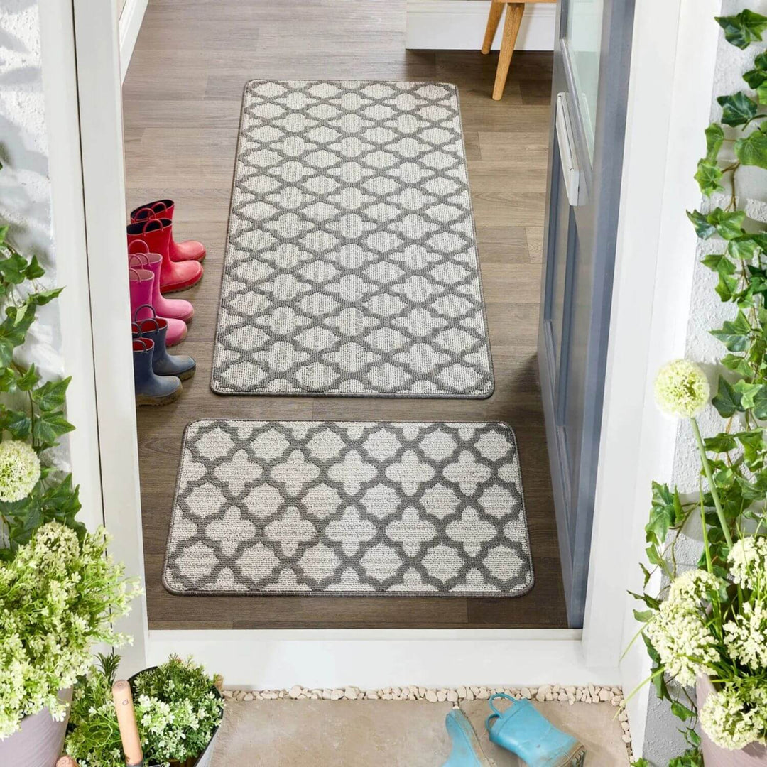 Moroccan Grey Washable Mat and Runner Eco-Friendly | THE RUGS