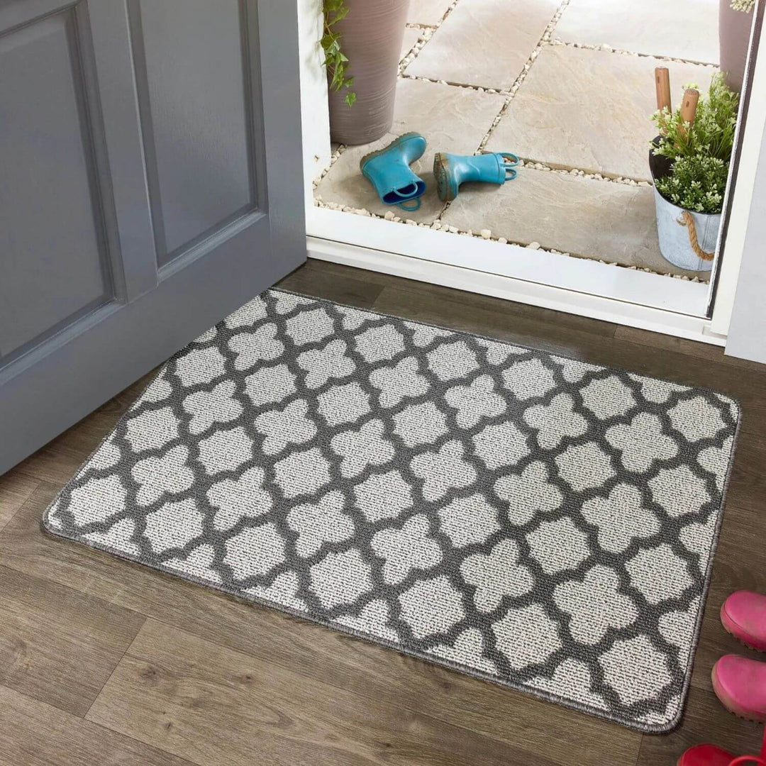 Moroccan Grey Washable Mat and Runner Eco-Friendly | THE RUGS