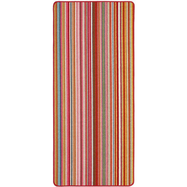 multicolour striped washable mat