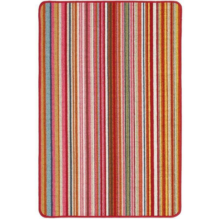 multicolour striped washable mat