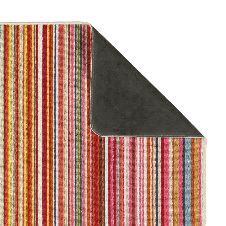 multicolour striped washable mat