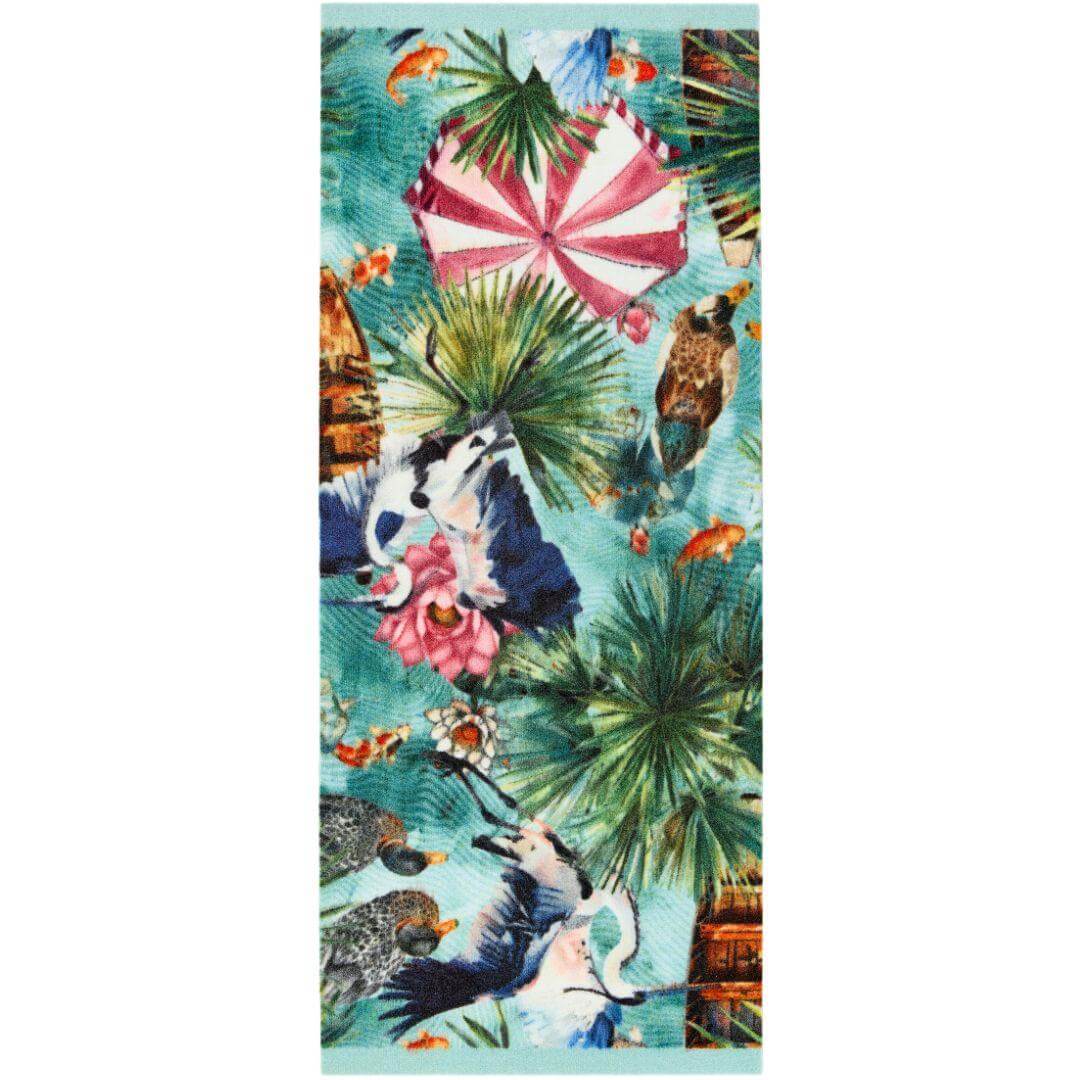 multicolour tropical washable mat