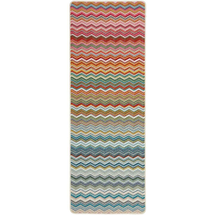 multicolour zigzag washable mat